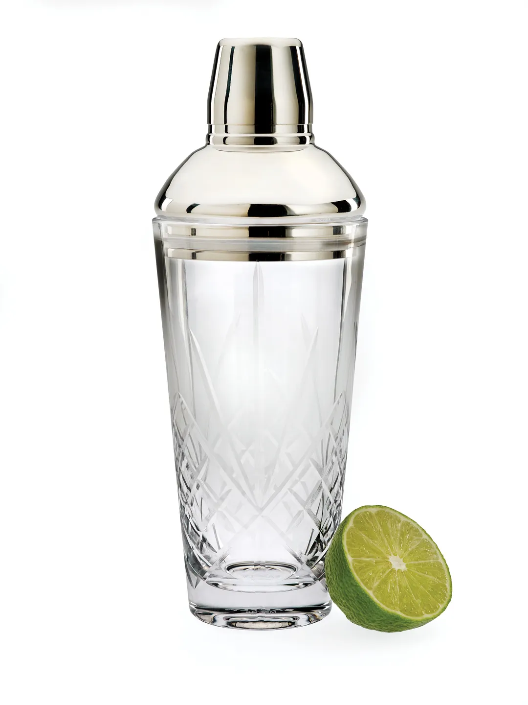 Mercer M37210 Glass Cocktail Shaker Set, 24 Oz (700 Ml) 3-Piece Steel Perforated Strainer - Set