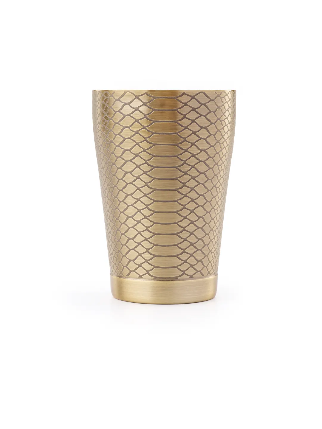 Mercer M37303SPTABR Venym 18‑Oz Shaker, 3‑1/2" Dia x 5" H, Stainless Steel, Bronze Snakeskin