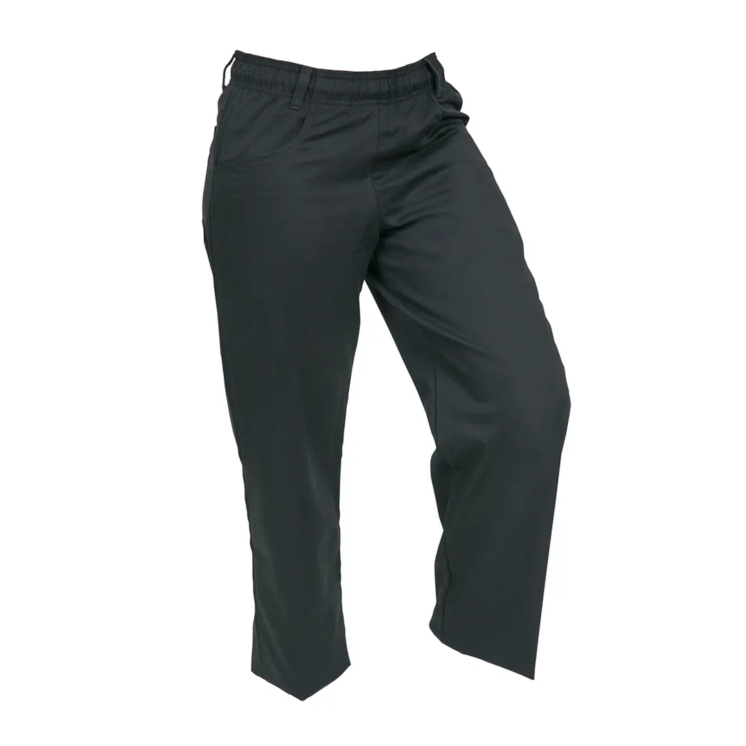 Mercer M60060BK1X Women’s Chef Pants, XLarge 1X Classic Black Twill, 65/35 Poly/Cotton Elastic Waist