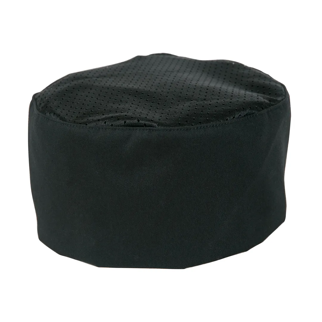 Mercer M60070BK Millennia Skull Cap, Black Mesh Top, Velcro Closure, 65/35 Poly/Cotton Twill Hat