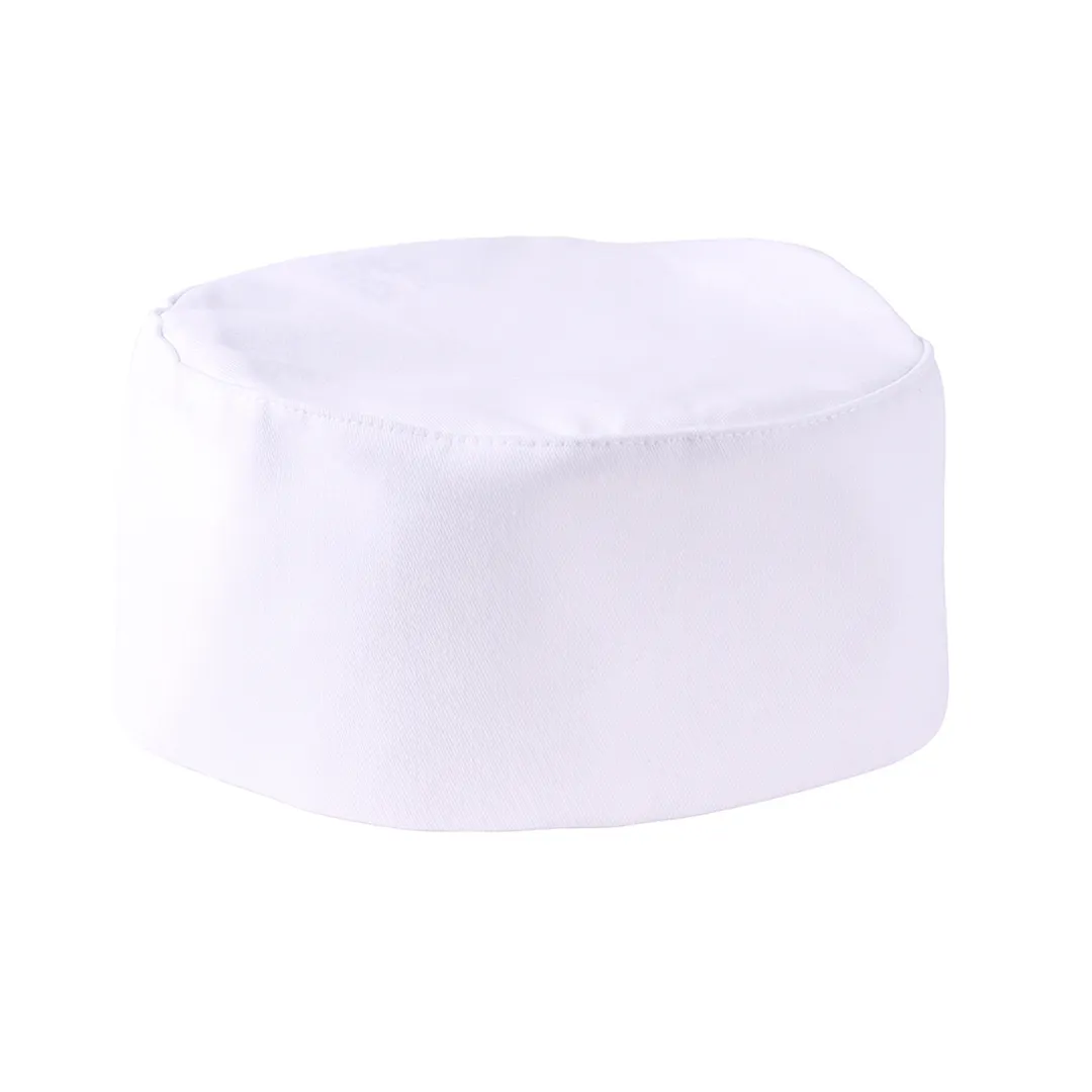 Mercer M60075WH1X Baker Skull Cap, 1X, 65/35 Poly/Cotton Twill, White, Velcro Closure, No Mesh