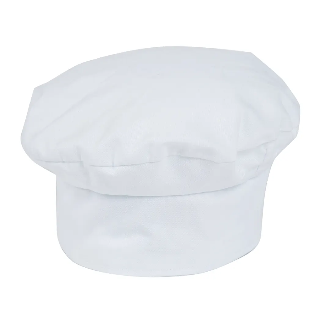 Mercer M60110WH Millennia Beret, Adjustable Velcro, 65/35 Poly/Cotton Twill, White – 22"-24" Fit