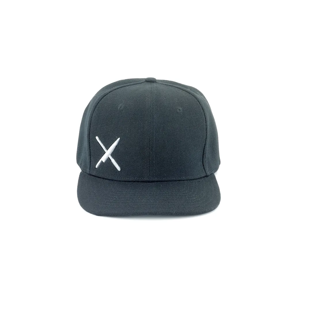Mercer M60130BKW Snap Back Hat, 6‑Panel Cap, One Size, 100% Cotton, Black with White Mercer Logo