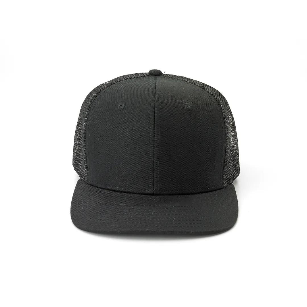 Mercer M60135BK Trucker Cap – One Size, 100% Cotton Black with Nylon Mesh, SnapBack, Vent Holes
