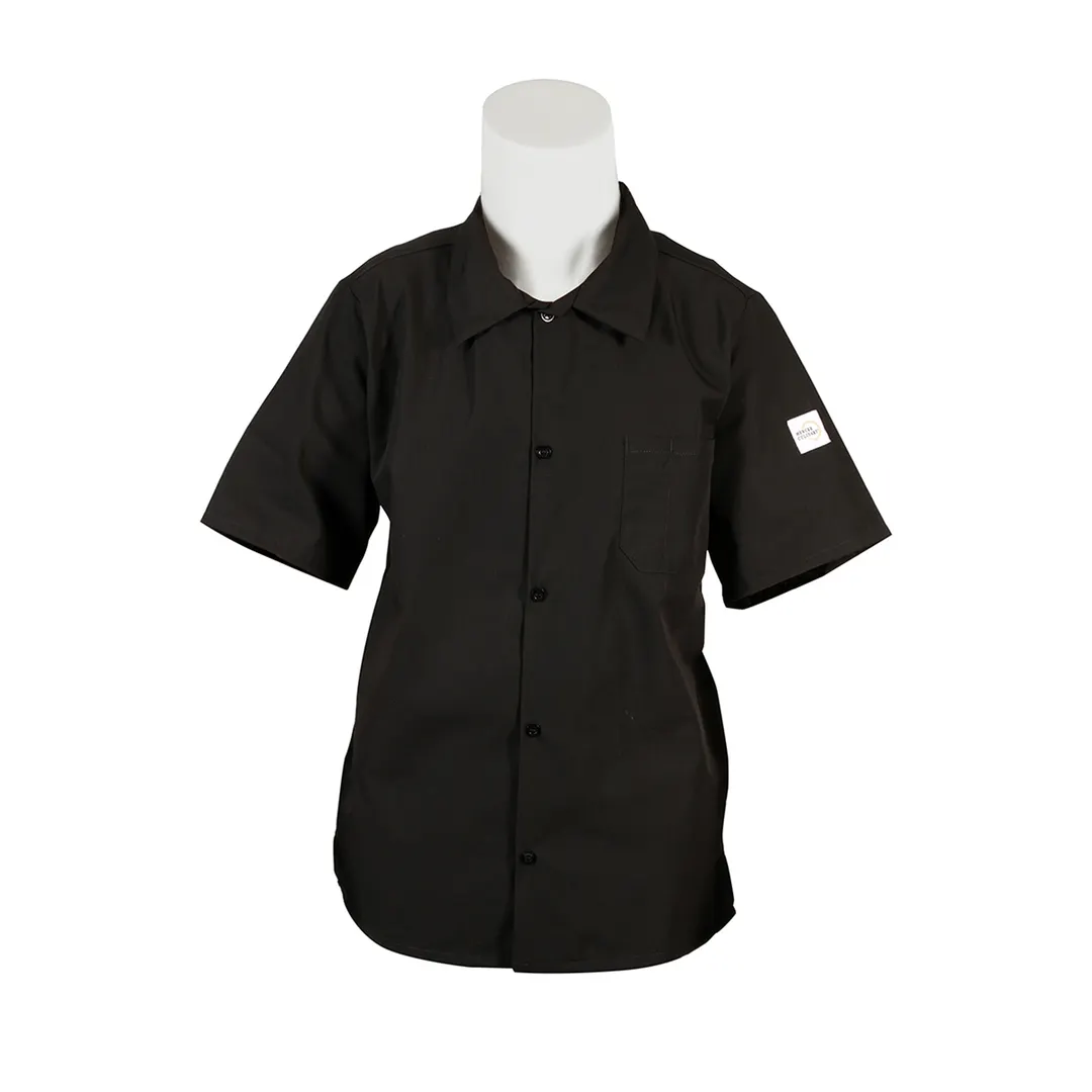 5xl black dress shirt Henry Segal Women's Customizable Black 3/4 Sleeve V-Neck Button-Down Dress Shirt
