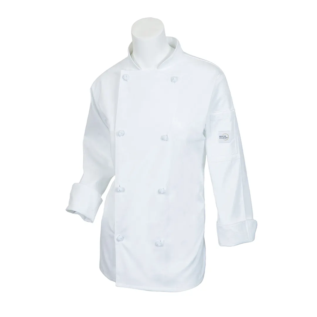 Mercer M61040WH1X Women's Chef Jacket, XLarge White 65/35 Poly/Cotton, Long Sleeve, Shoulder Pocket