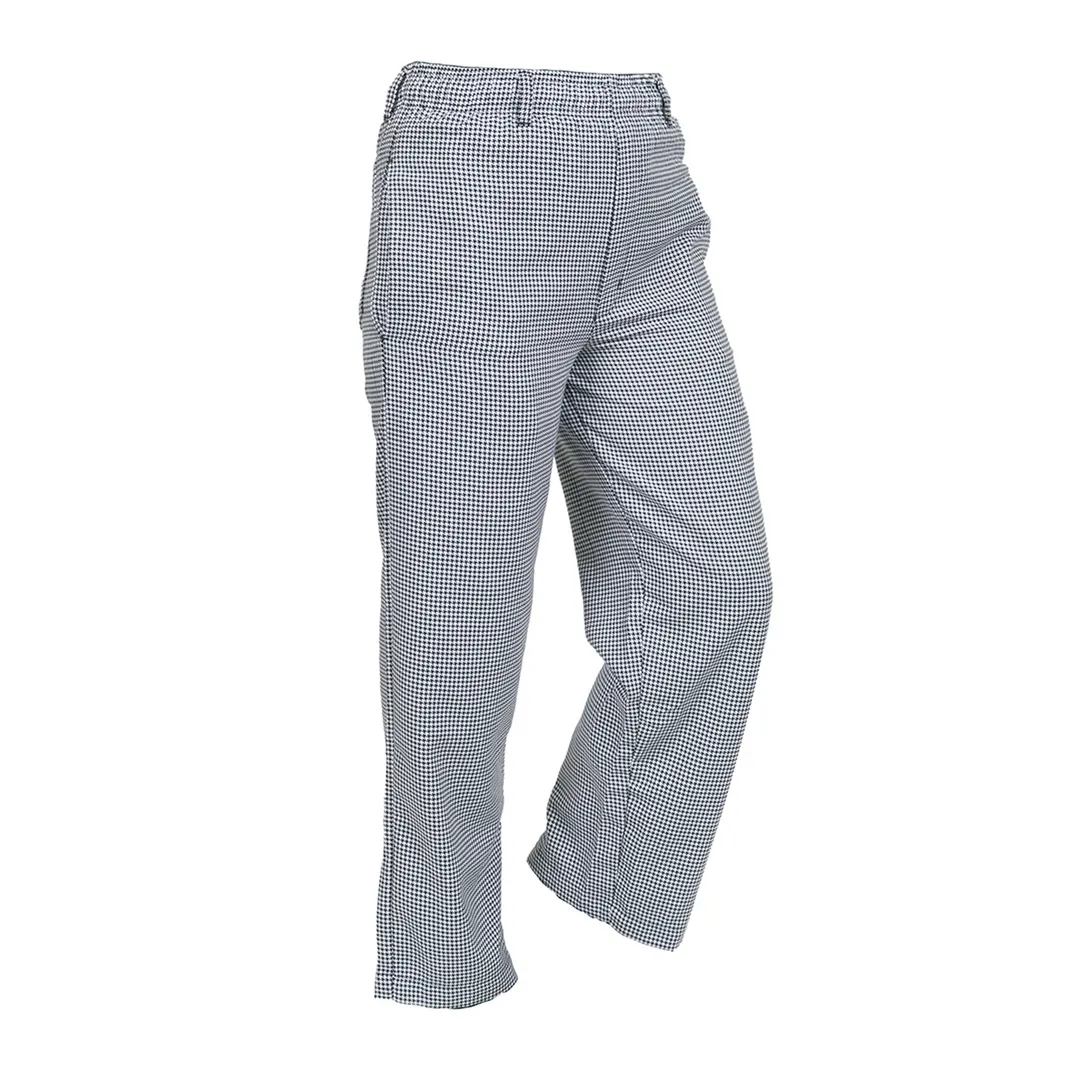 Mercer M61050HTM Chef Pants – M, 100% Cotton, Pattern, Elastic Waist/Belt Loops, Zipper, 3 Pockets