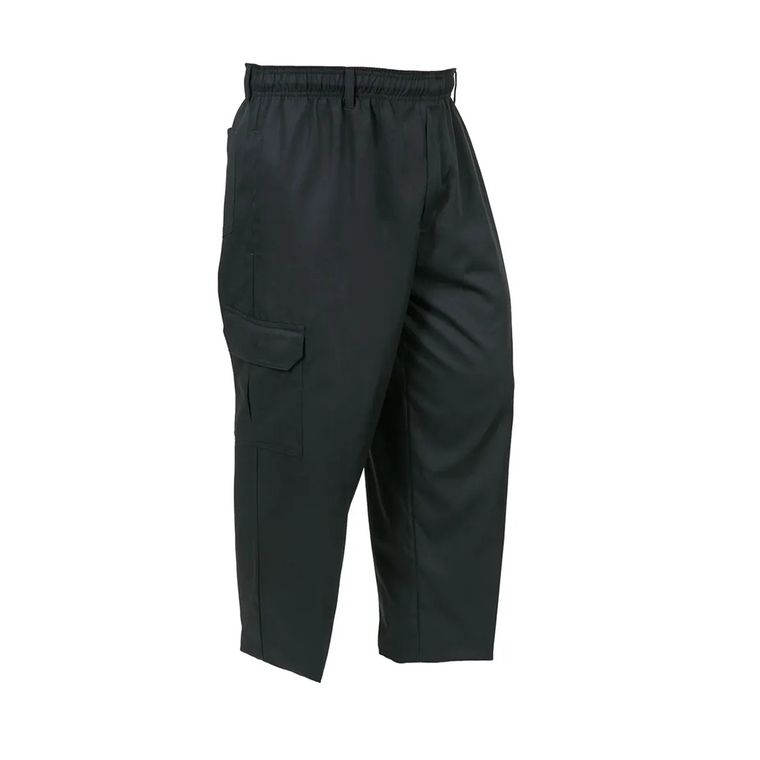 Mercer M61090BKXS Unisex Cargo Chef Pants XSmall Black 65/35 PolyCotton Twill Solid Six Pocket