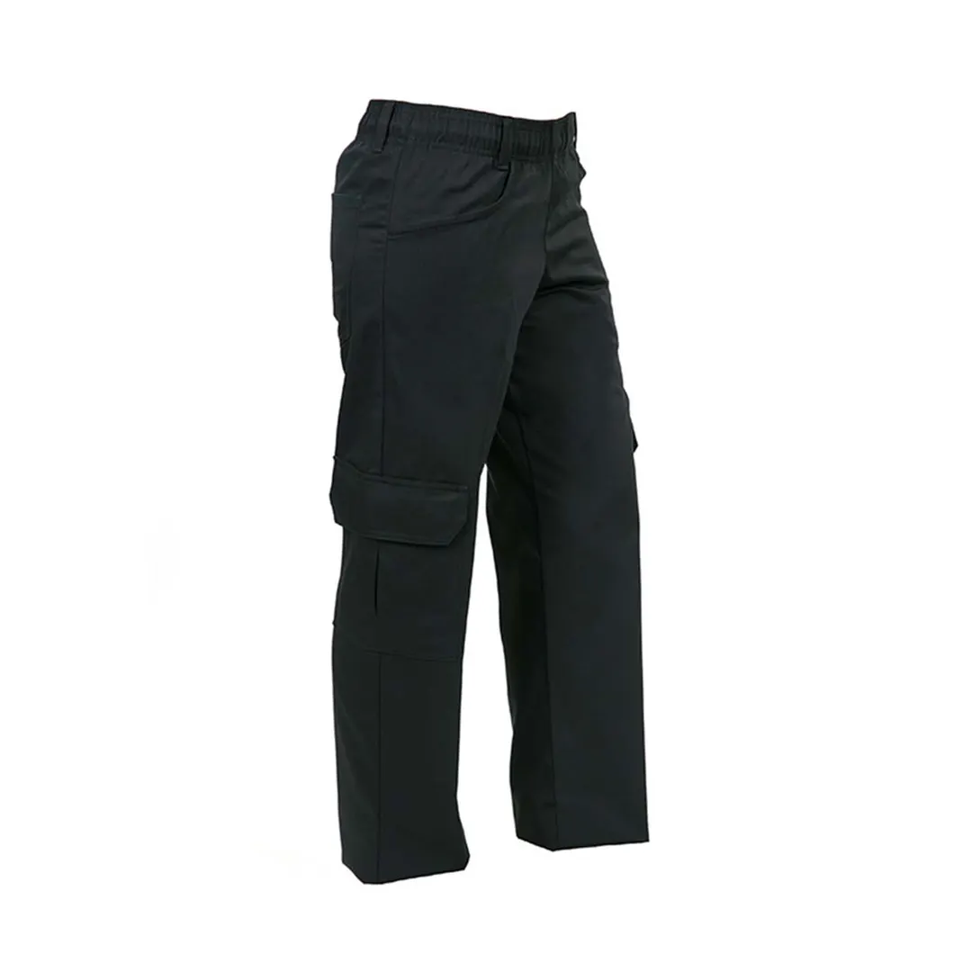 Mercer M61100BKM Cargo Pants Medium Black Poly Elastic Waist/Loops Velcro Leg Pocketsed Cuffs
