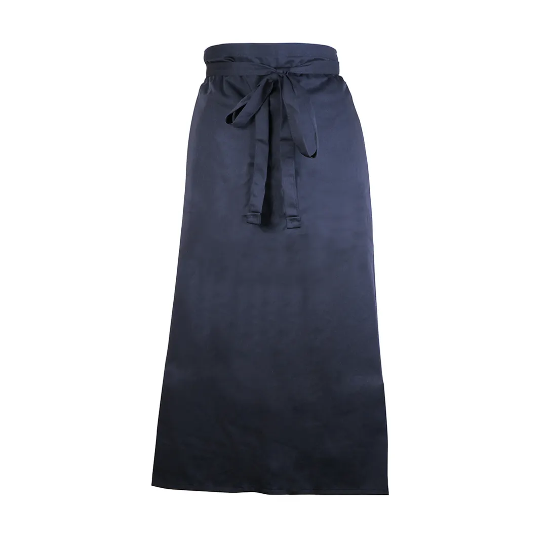 Mercer M61130NB Waist Apron – 33" x 29", 2‑Sided Navy Blue Poly/Cotton 65/35 Twill, No Pocket