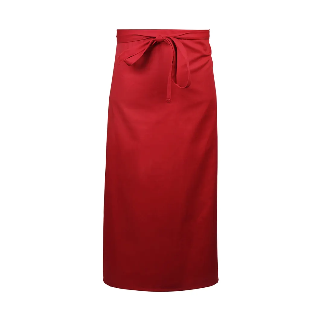 Mercer M61130RD Waist Apron – 33" x 29", Red 65/35 Poly/Cotton Twill, 2‑Sided, Pocket‑Free