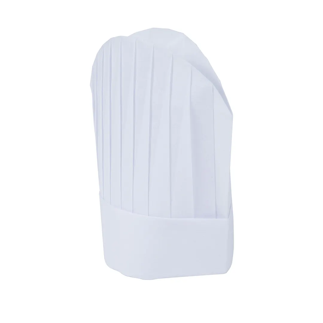 Mercer M61160WH Genesis Chef Toque, 8.5" Disposable Oval Adjustable Velcro Non‑Woven Fiber, White