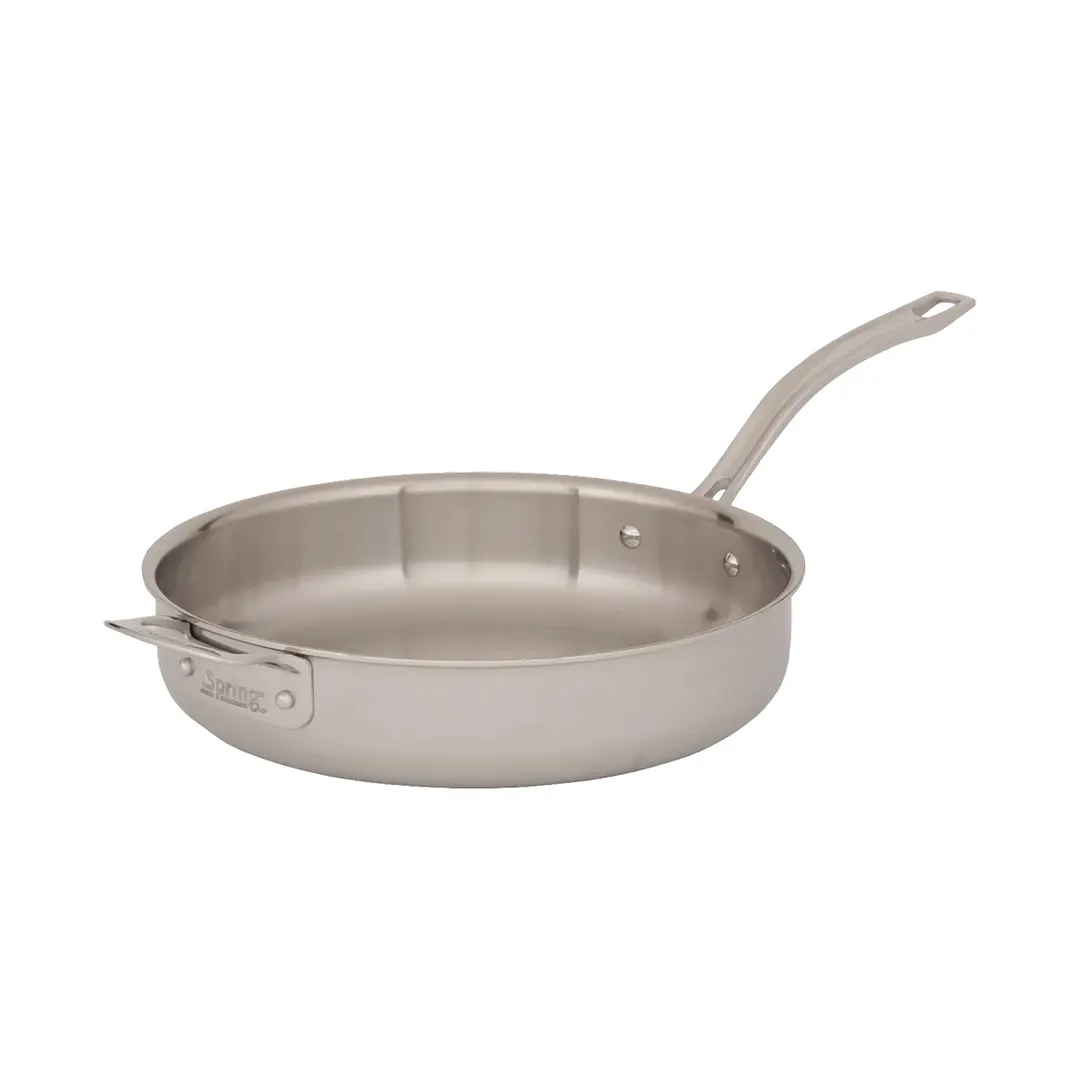 Spring USA 8170-60/30 Buffet Sauté Pan, 5‑Quart, 12‑3/4" Dia x 5" H, Stainless Steel/Aluminum Core, Rolled Sealed Rims