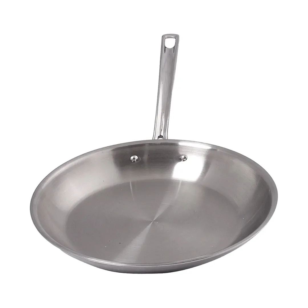 Spring USA 8186-60/30 Primo! Fry Pan – 2.5‑Quart (12‑inch) Stainless Steel with Aluminum Core, Riveted Handle, Uncoated