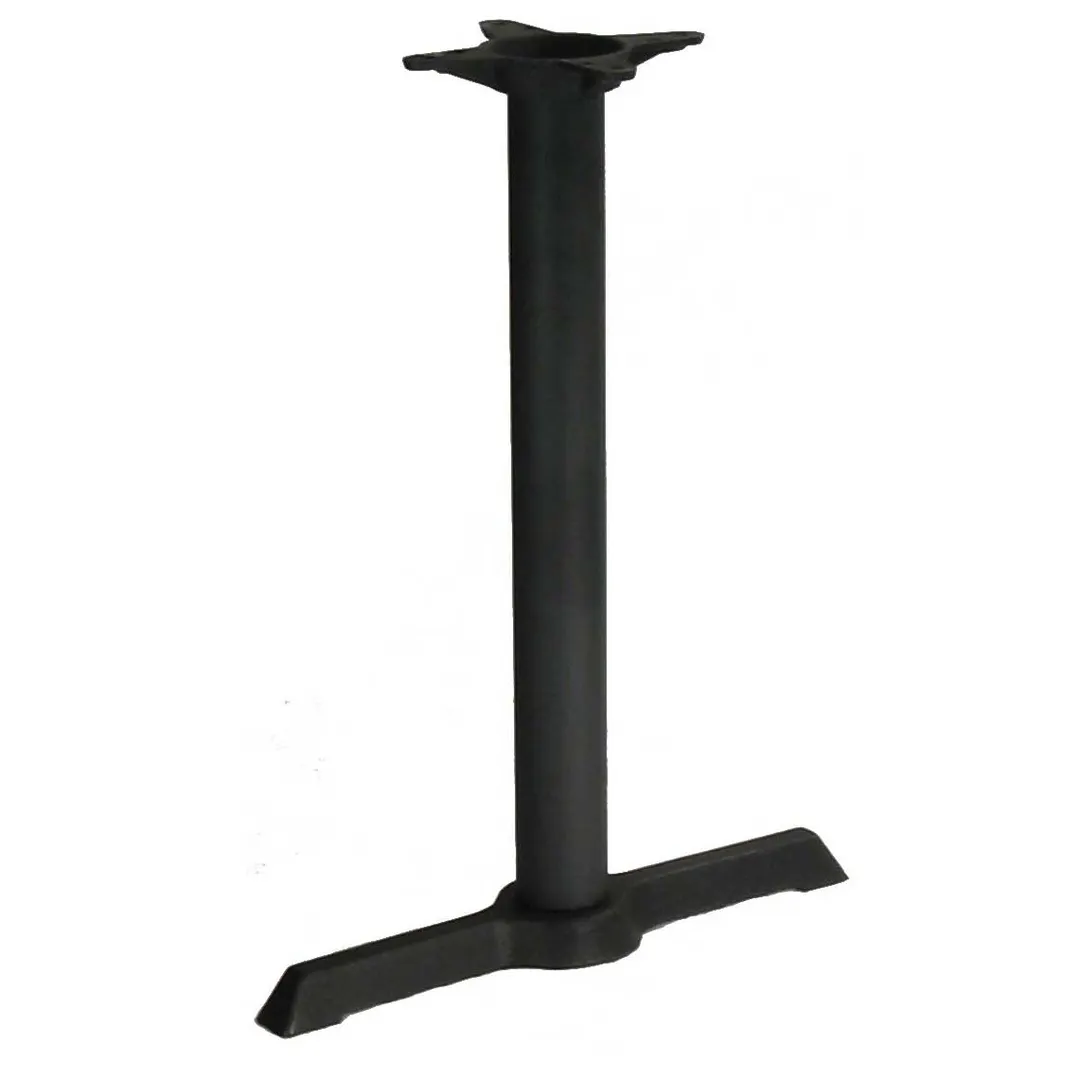 Original Wood Seating BS0522 Black Powder Coat Steel Restaurant Table Base, 5x22 Single Leg, 3 Dia. Column, Dining Height