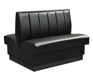Original Wood Seating C6-D-42 Double Booth, 48L, Upholstered 6-Channel Back, 4 Thick Contoured Seat Foam