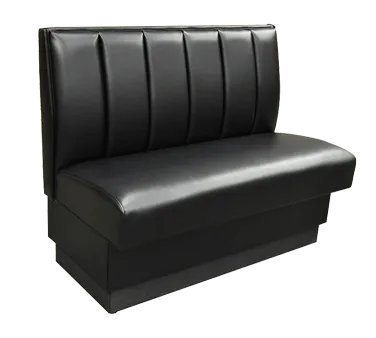 Original Wood Seating C6-S-42 Single Booth, 48L, Upholstered 6-Channel Back, 4 Thick Contoured Seat Foam