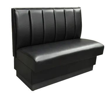 Original Wood Seating C6-S-48 Single Booth, 48L, Upholstered 6-Channel Back, 4 Thick Contoured Seat Foam