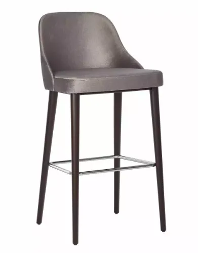 Original Wood Seating LUXE B ALYSSA GR7 Upholstered Bar Stool, Curved Back, Armless, Grade 7 Upholstery