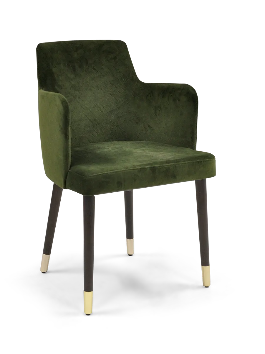 Original Wood Seating LUXE HOLLYWOOD P7/COM Armchair, Upholstered Back & Seat, Wood Frame