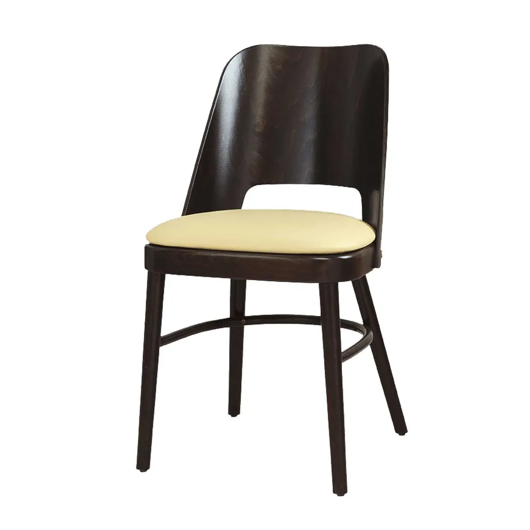 Original Wood Seating POPPIN XL GR7 Wood Back Upholstered Side Chair