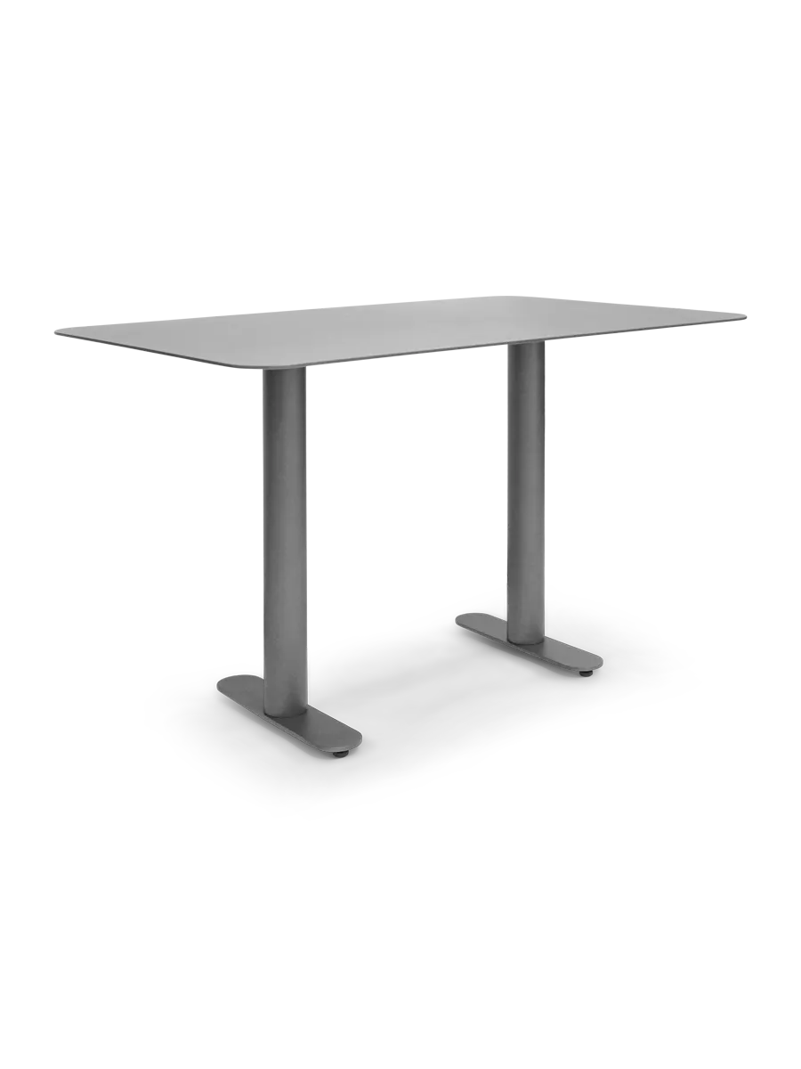 Original Wood Seating SOL-T3048 Rectangular 30x48 Aluminum Outdoor Restaurant Table, Anthracite Steel Base