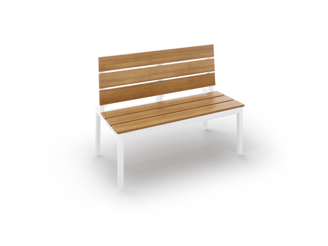 Original Wood Seating TOR-S-36 Torino Single Booth, 48"L, Wood Back & Seat, Metal Frame