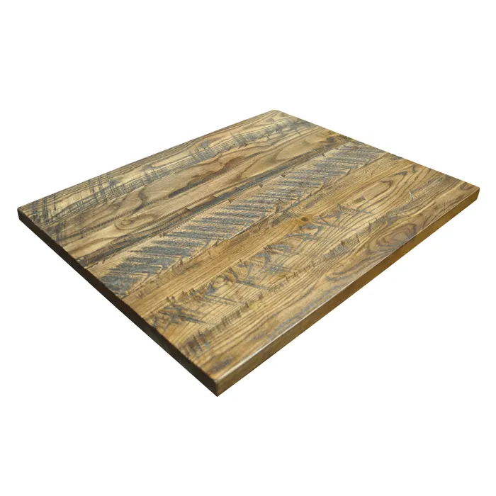 Original Wood Seating TSP-42R TopShield Round Distressed Rustic Wood Table Top, 42 dia., 1-1/4 Thickness