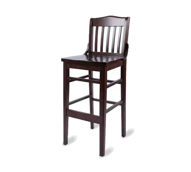 Original Wood Seating W35B SW Armless European Beech Wood Bar Stool with Footrest