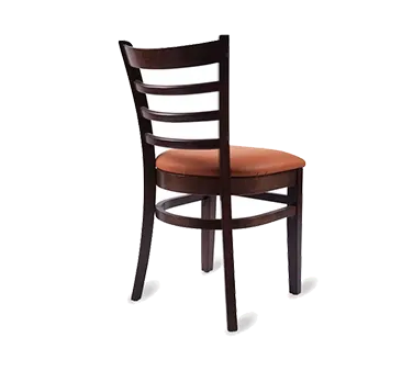 Original Wood Seating W41 GR8 Ladder Back Side Chair, Upholstered Seat, European Beech Wood Frame
