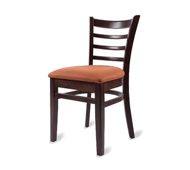 Original Wood Seating W41 P7/COM Ladder Back Side Chair, European Beech Wood Frame, Upholstered Seat