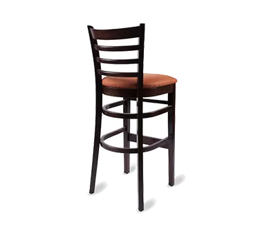 Original Wood Seating W41B GR9 Armless Ladder Back Bar Stool with Upholstered Seat and Footrest