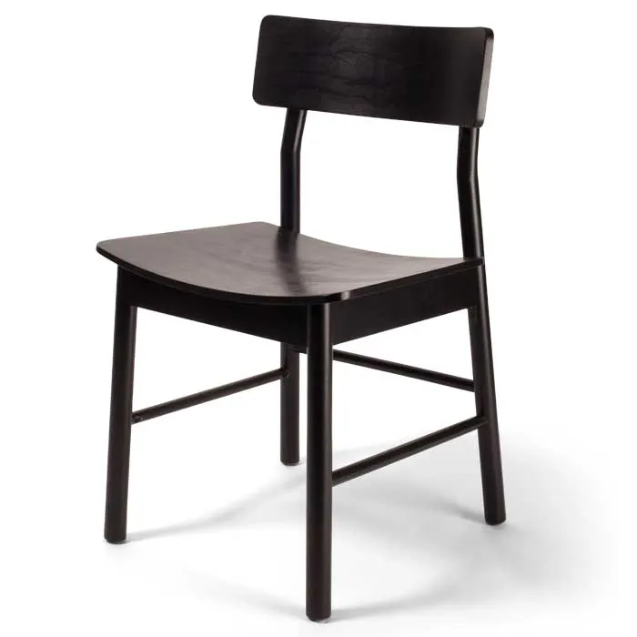 Original Wood Seating W44 SW European Beech Wood Side Chair, Wood Back, Wood Seat, Plain Back Style
