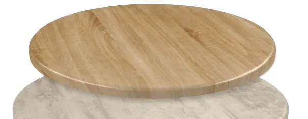 Atlanta Booth & Chair 3DL36R Thermolaminate Round Table Top, 36"Dia. x 1-1/8"H, Wood Edge