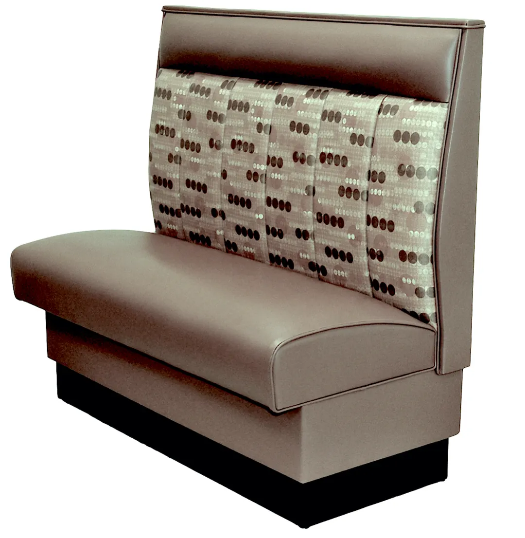 Atlanta Booth & Chair B6-D4250 30" Double Booth, Upholstered 6-Channel Back, Black Vinyl Kick Base