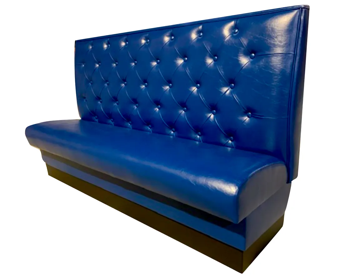 Atlanta Booth & Chair BB-C48300 3/4 Circle Booth, 48x90x90, Upholstered Tufted Back, Black Vinyl Kick Base