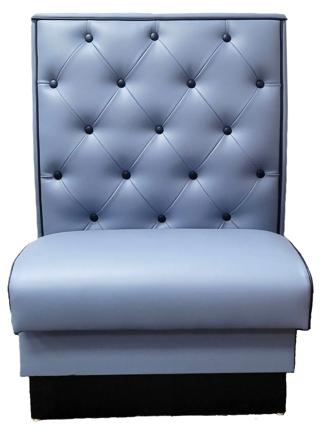 Atlanta Booth & Chair BB-S4250 30" Single Booth, Upholstered Tufted Back, Black Vinyl Kick Base