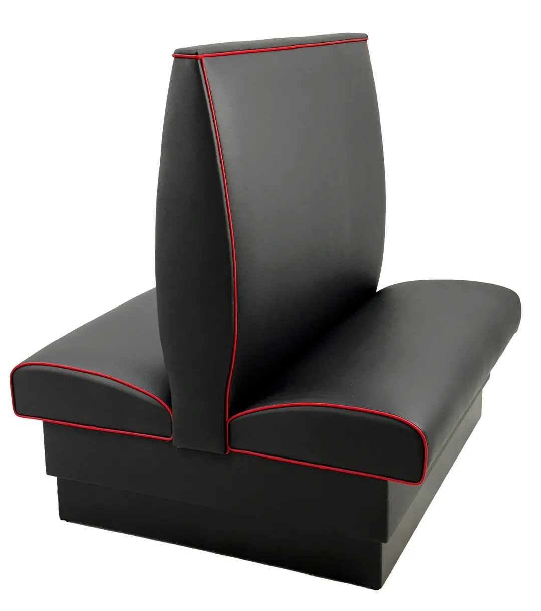 Atlanta Booth & Chair BP-D48100 Double Booth, 46" Length, Upholstered Seat & Back, 3/4" Plywood Frame, Black Vinyl Kick Base
