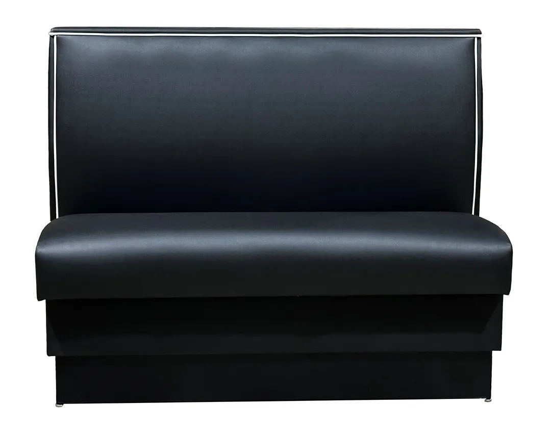 Atlanta Booth & Chair BP-S42100 Single Booth, 48" Long, 42" High, Upholstered Back & Seat, Black Vinyl Kick Base