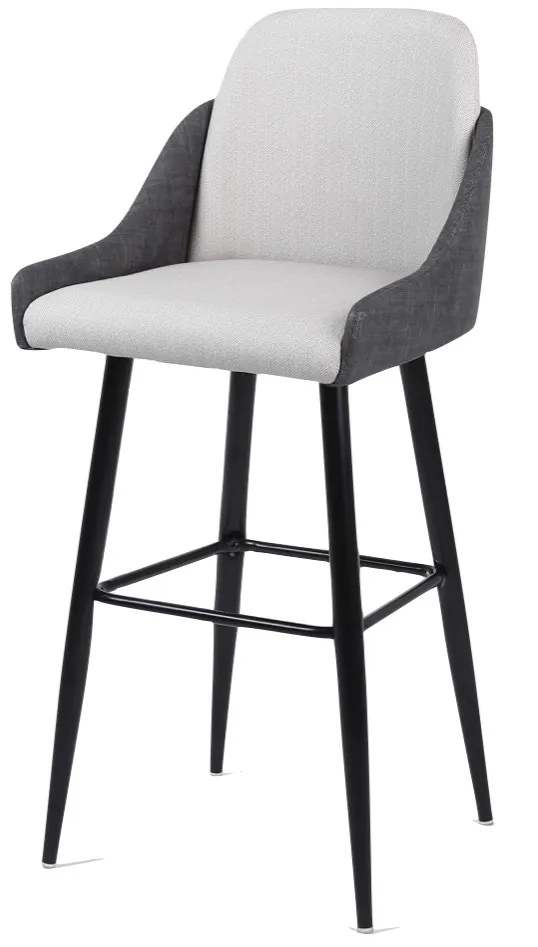 Atlanta Booth & Chair H101BS Upholstered Armless Bar Stool, Black Semi Gloss Metal Frame