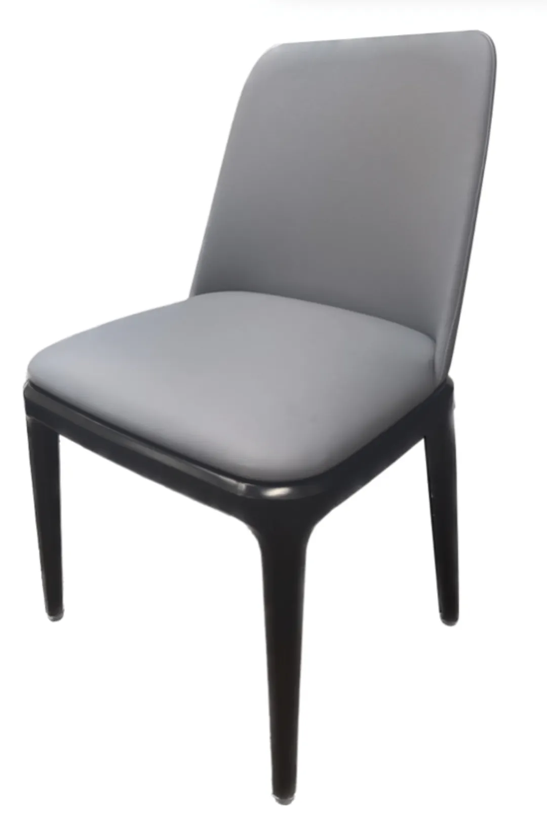 Atlanta Booth & Chair H102 Side Chair, Metal Frame, Grey Vinyl Upholstery
