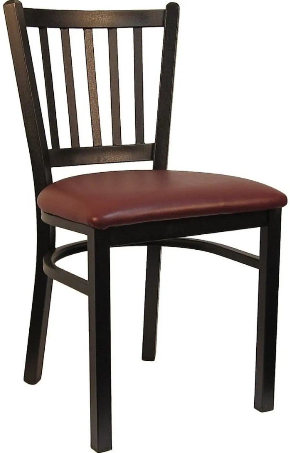 Atlanta Booth & Chair M199 Metal Outdoor Restaurant Chair, Black Frame, Grid Back