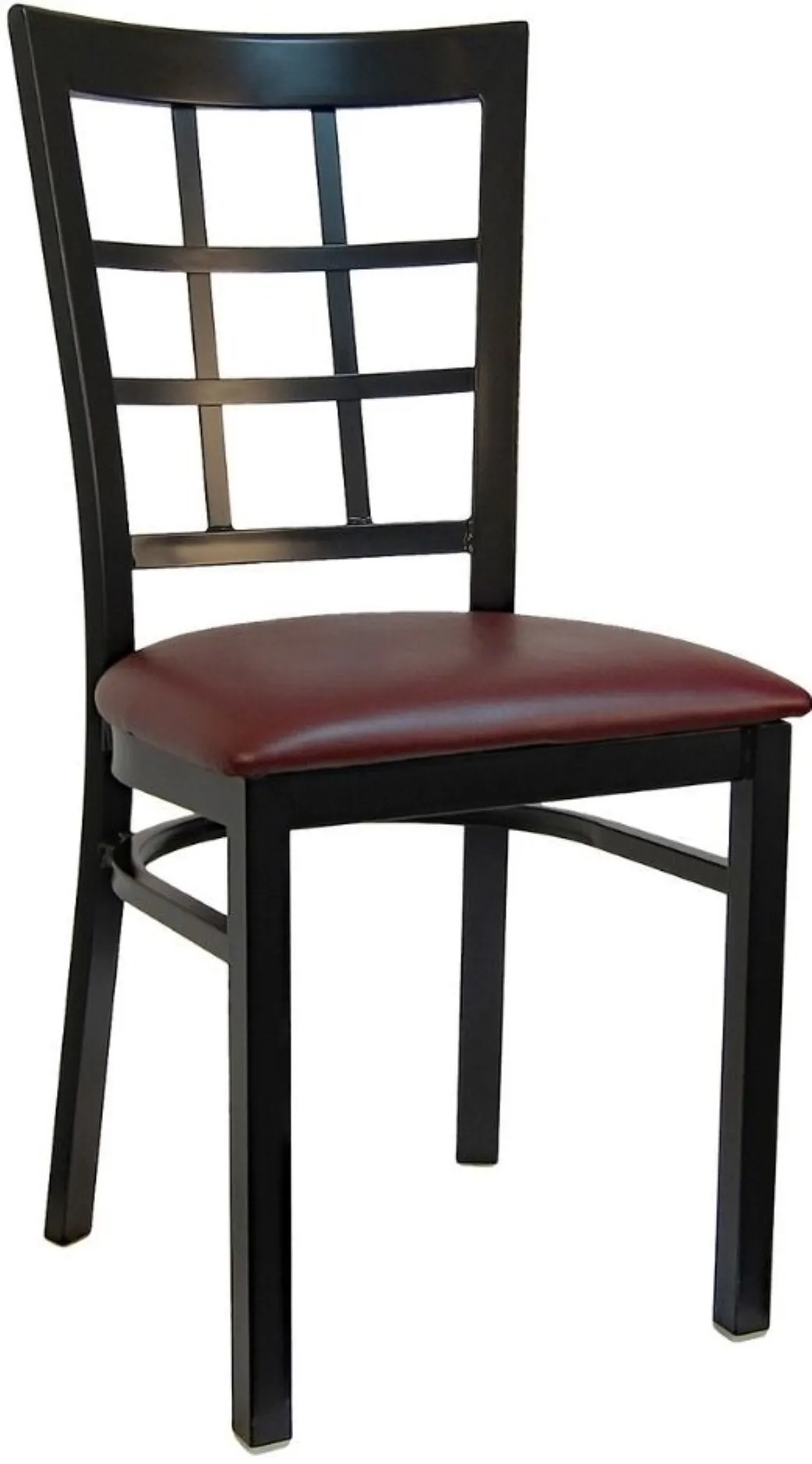 Atlanta Booth & Chair M290 Metal Outdoor Restaurant Chair, Semi Gloss Finish, Window Pane Back