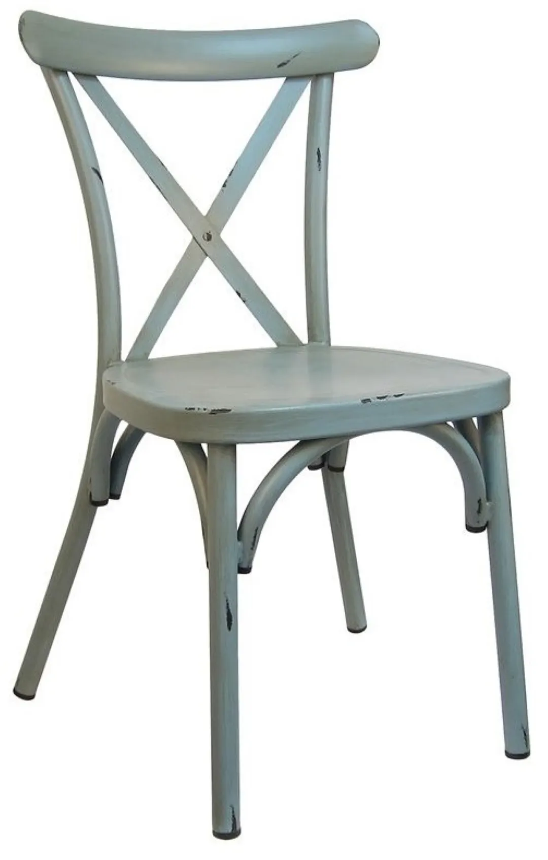 Atlanta Booth & Chair M730 Aluminum Stackable Side Chair with Metal X-Back