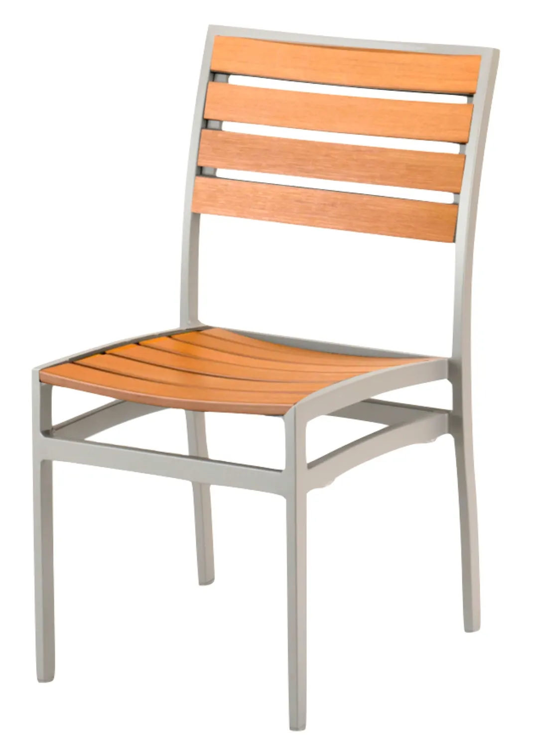 Atlanta Booth & Chair OD311-NAT Aluminum Frame Synthetic Teak Outdoor Restaurant Chair