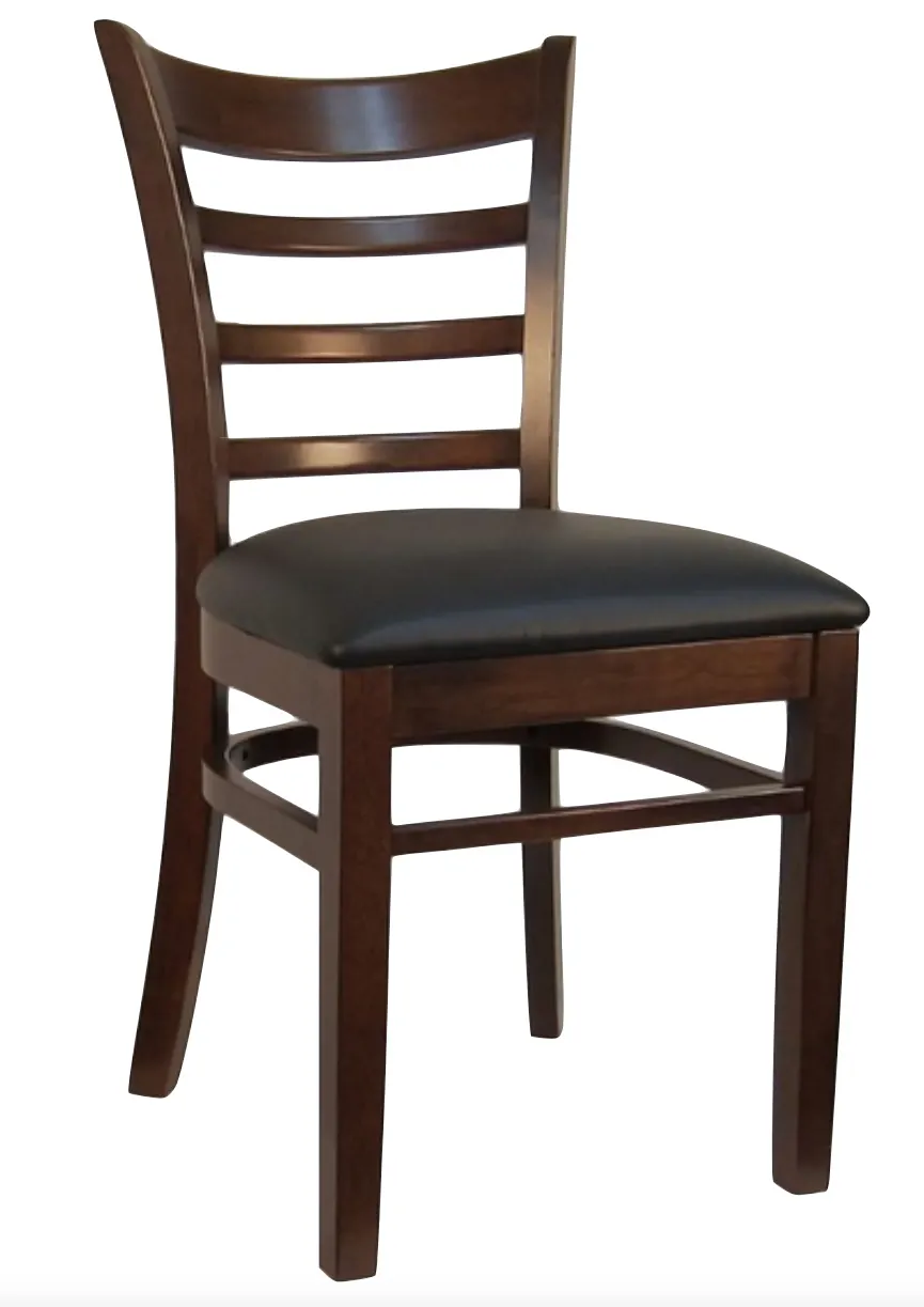 Atlanta Booth & Chair W101 Ladder Back Solid European Beech Wood Chair with ABC Vinyl