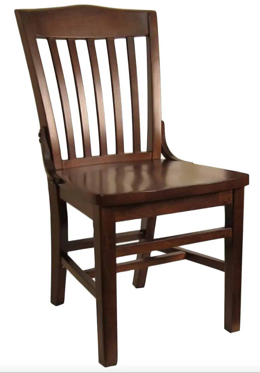 Atlanta Booth & Chair W103 Schoolhouse Solid Wood Chair, European Beech Wood, Wood Seat, Slat Back