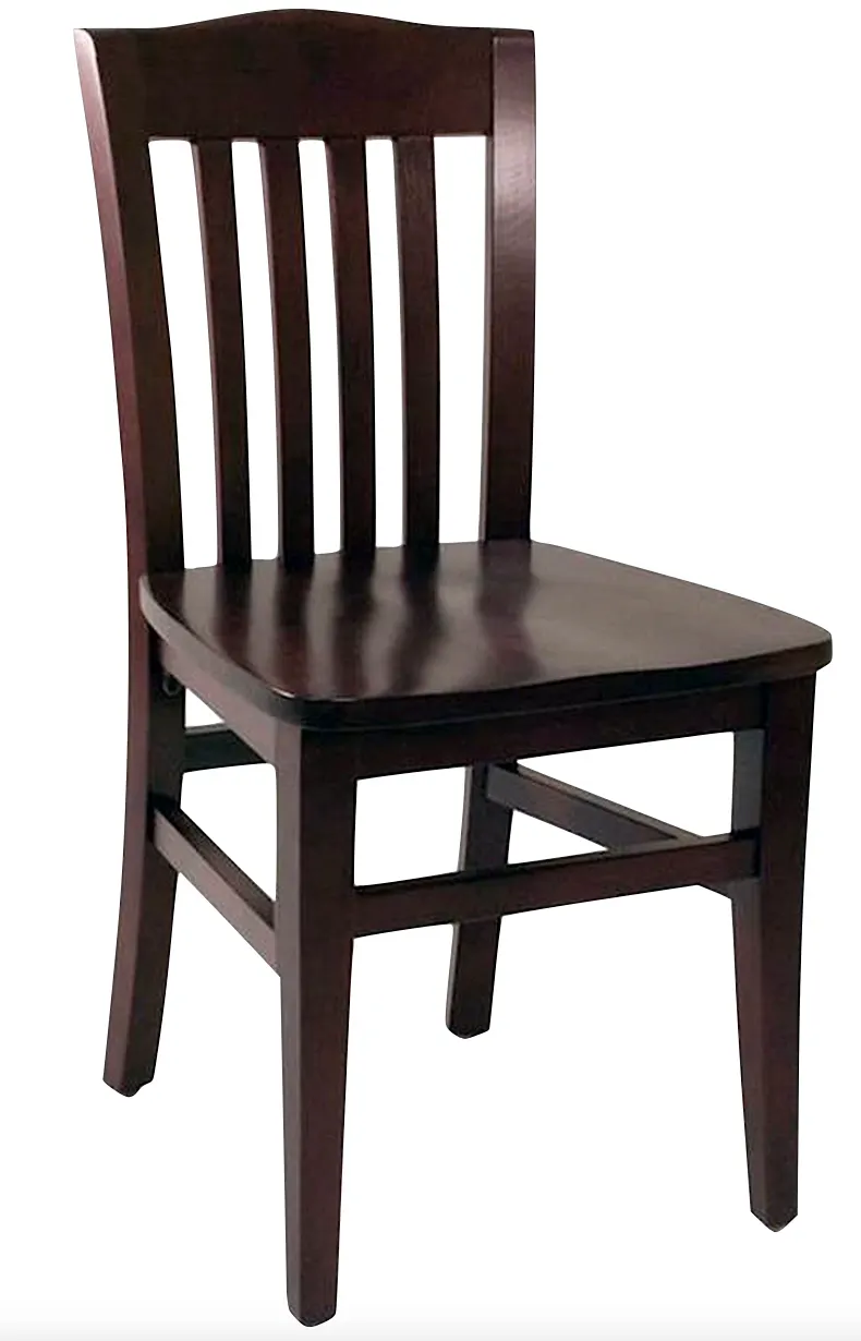 Atlanta Booth & Chair W104 Bulldog Slat Back Solid European Beech Wood Chair with ABC Vinyl
