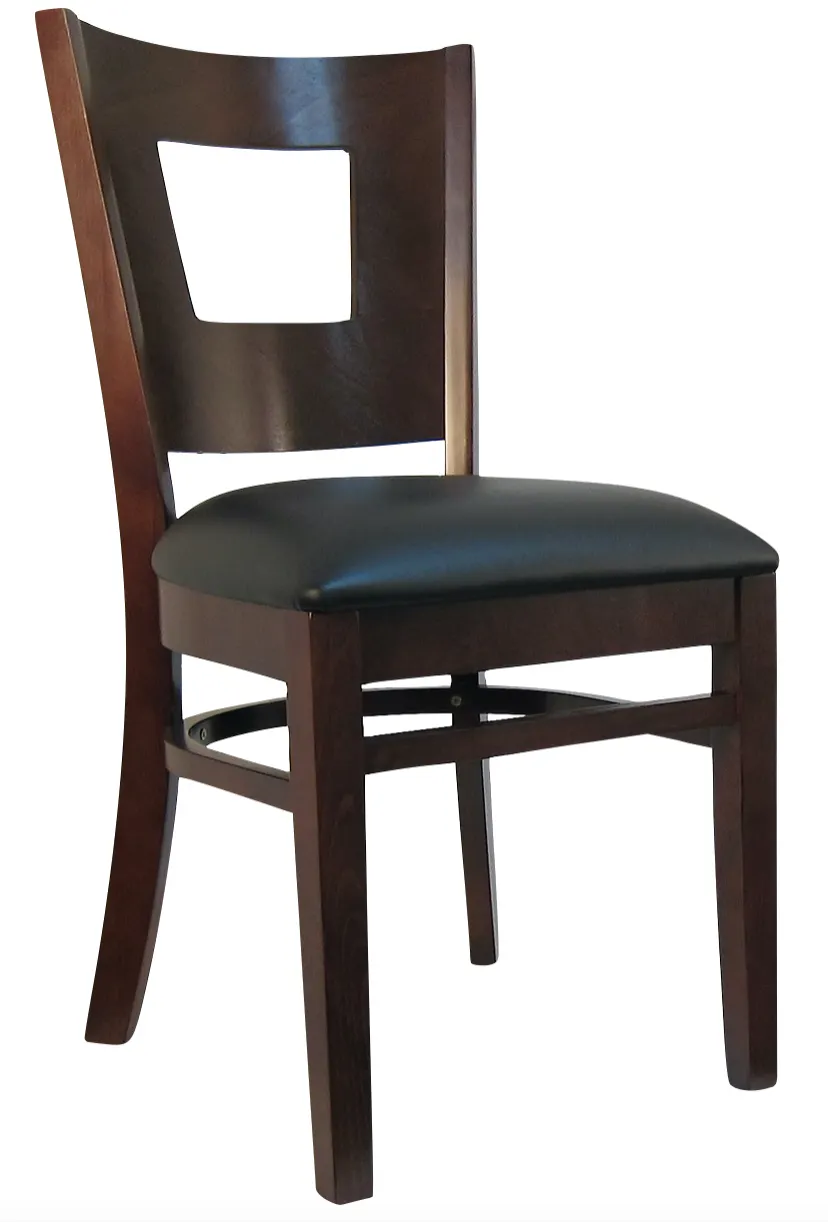 Atlanta Booth & Chair W106 Solid European Beech Wood Restaurant Chair with Perforated Back