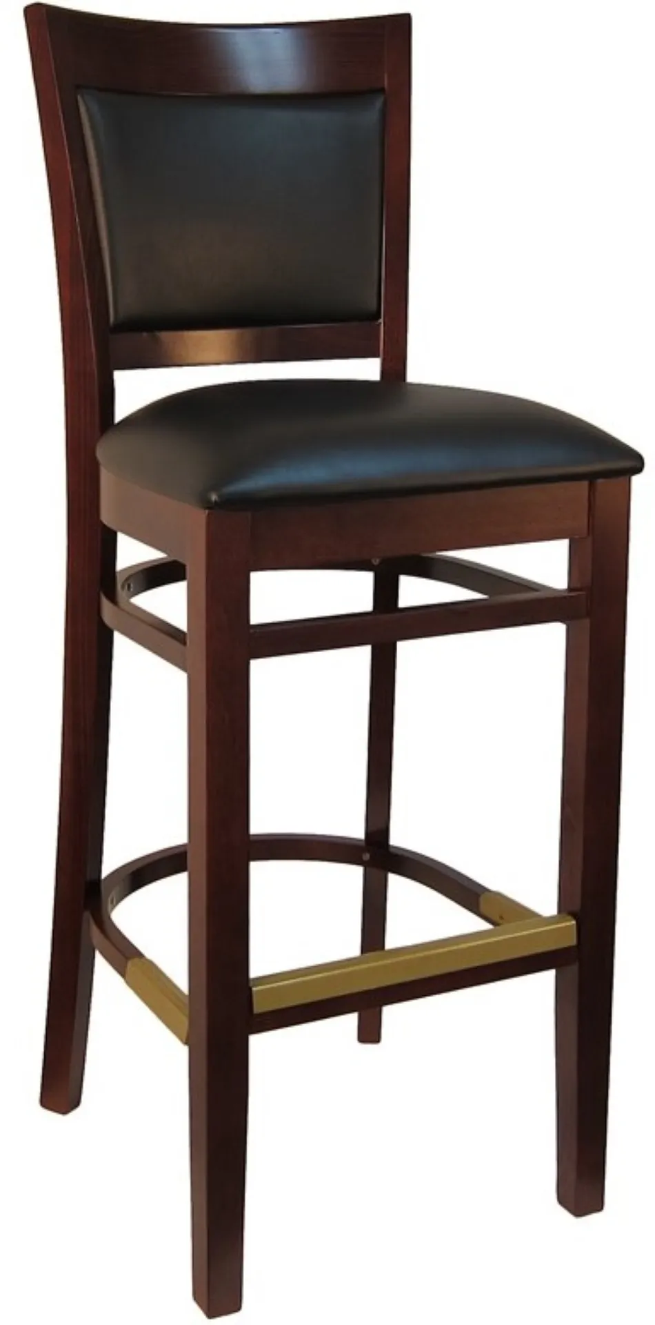 Atlanta Booth & Chair W279BS Beechwood Barstool, Wood Back, Grid Style, Armless, Legs Base